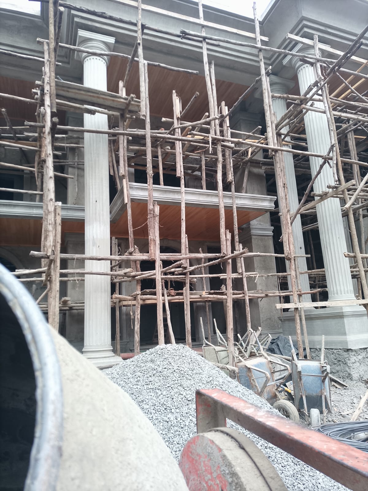 Karen Villa construction progress with scaffolding