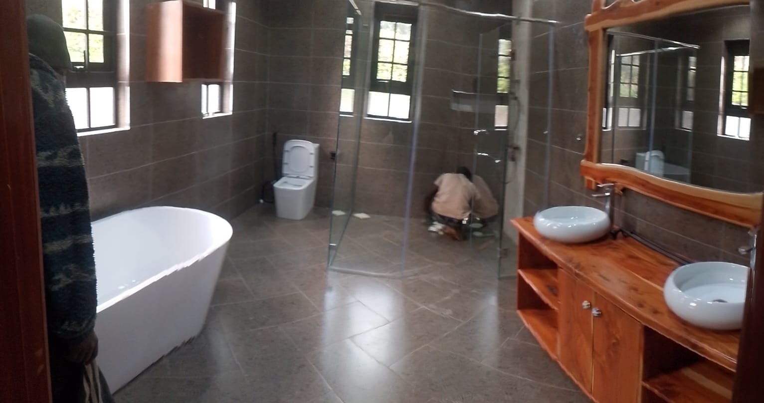 Spa-quality master bathroom with freestanding tub